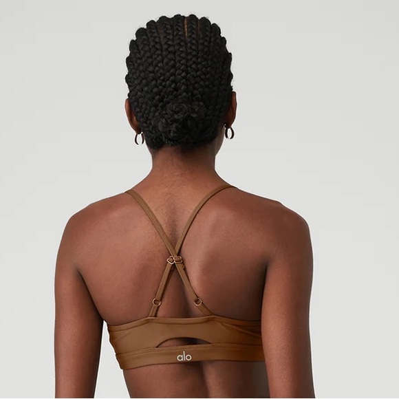 NWT Alo Airbrush lowrise bootcut legging S and Airlift Intrigue Bra XS set Brown - Picture 3 of 3